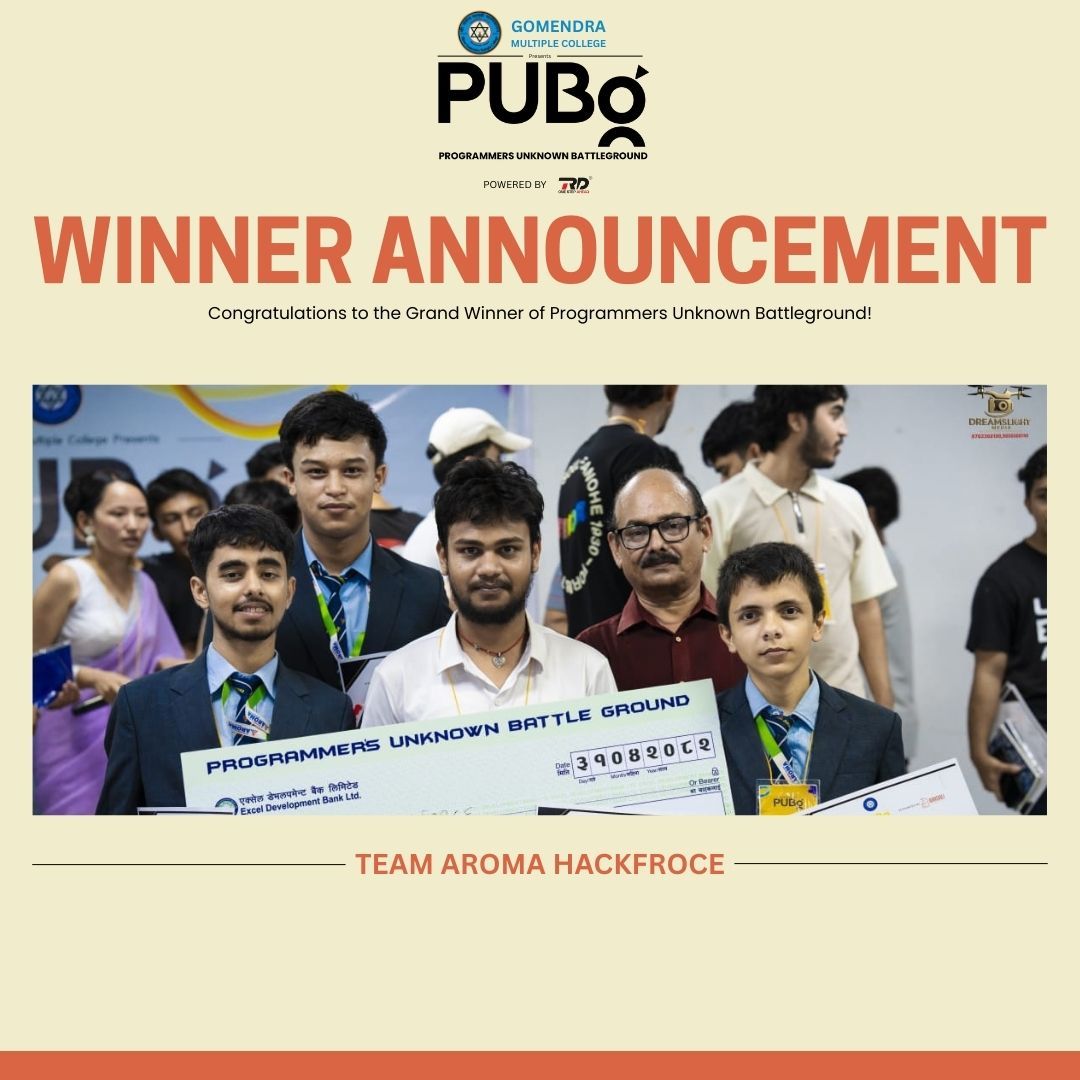 Team Aroma Hackfroce – Grand Winner of Programmers Unknown Battleground